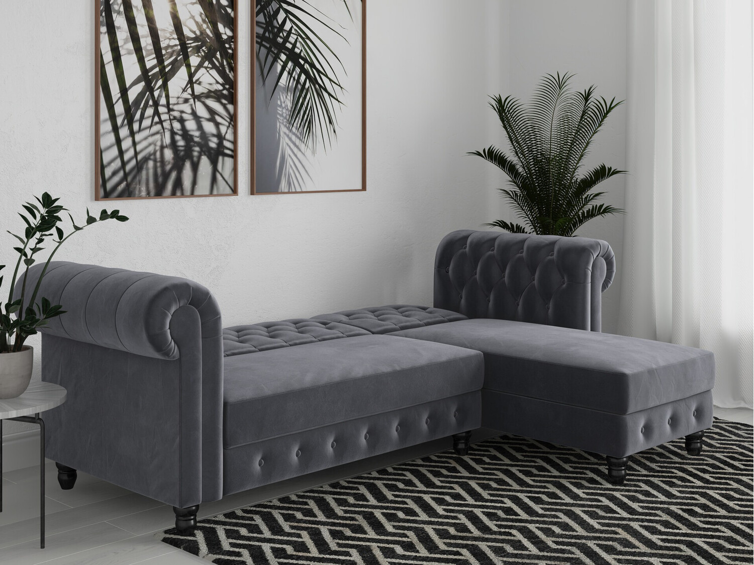 Chesterfield sofá rinconero Tulsa 622 (Gris)