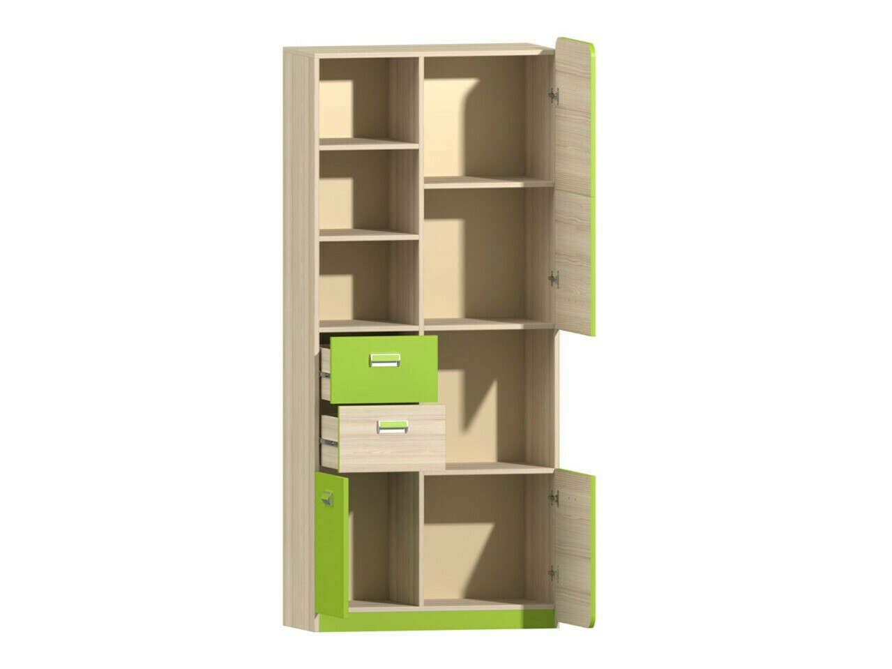 Conjunto de dormitorio infantil Ophmora 118 (Fresno + Verde)