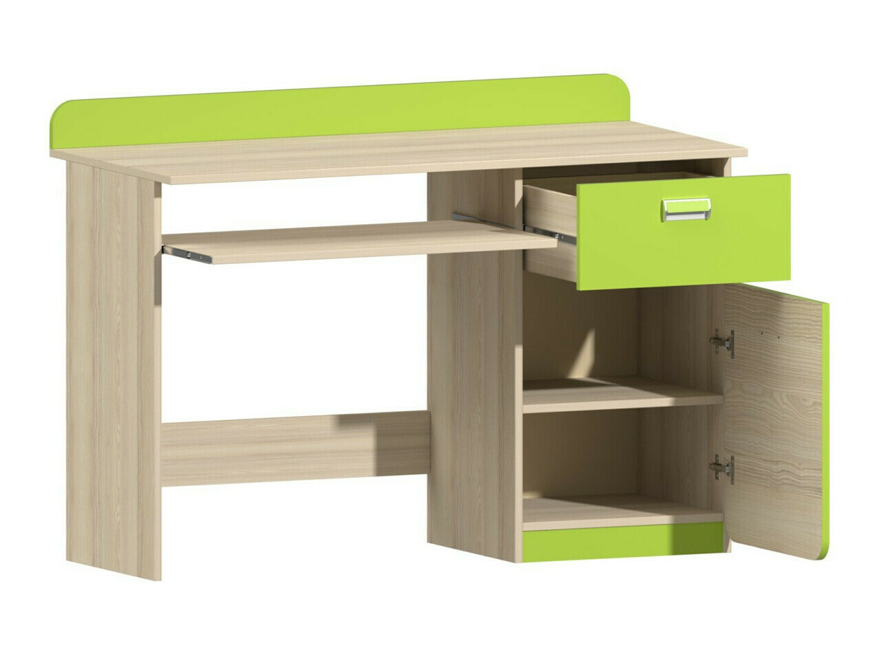Conjunto de dormitorio infantil Ophmora 118 (Fresno + Verde)