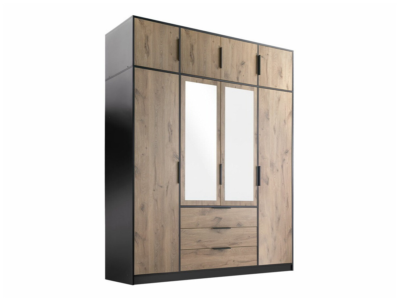 Armario Ophdome 114 (Roble oscuro + Negro)
