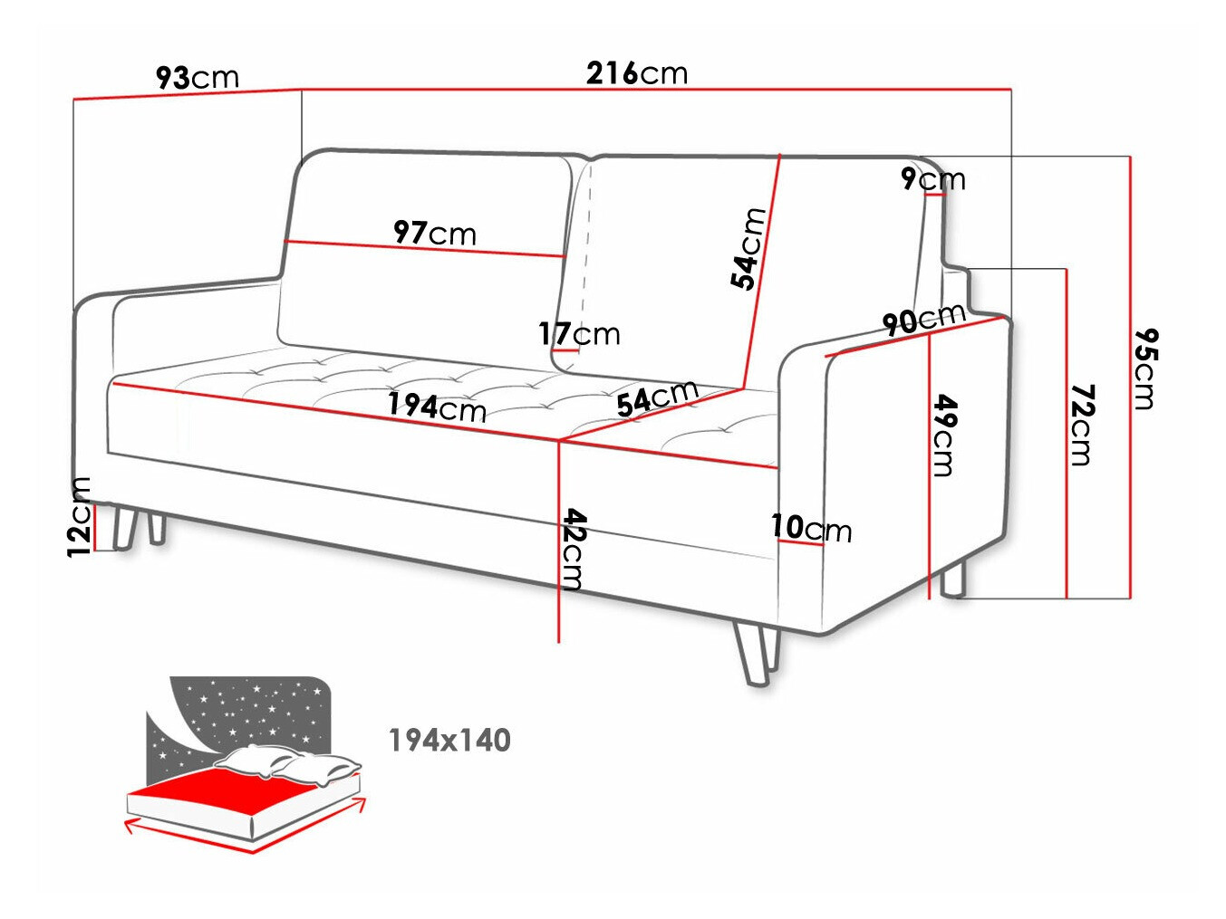 Sofá cama Independence 102 (Kronos 22)