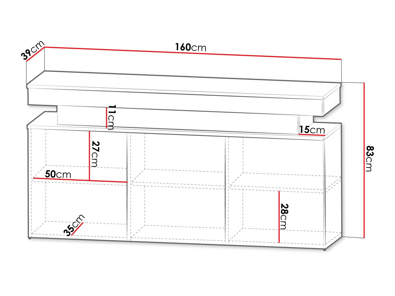 Aparador Monfero (Blanco + Blanco brillante)
