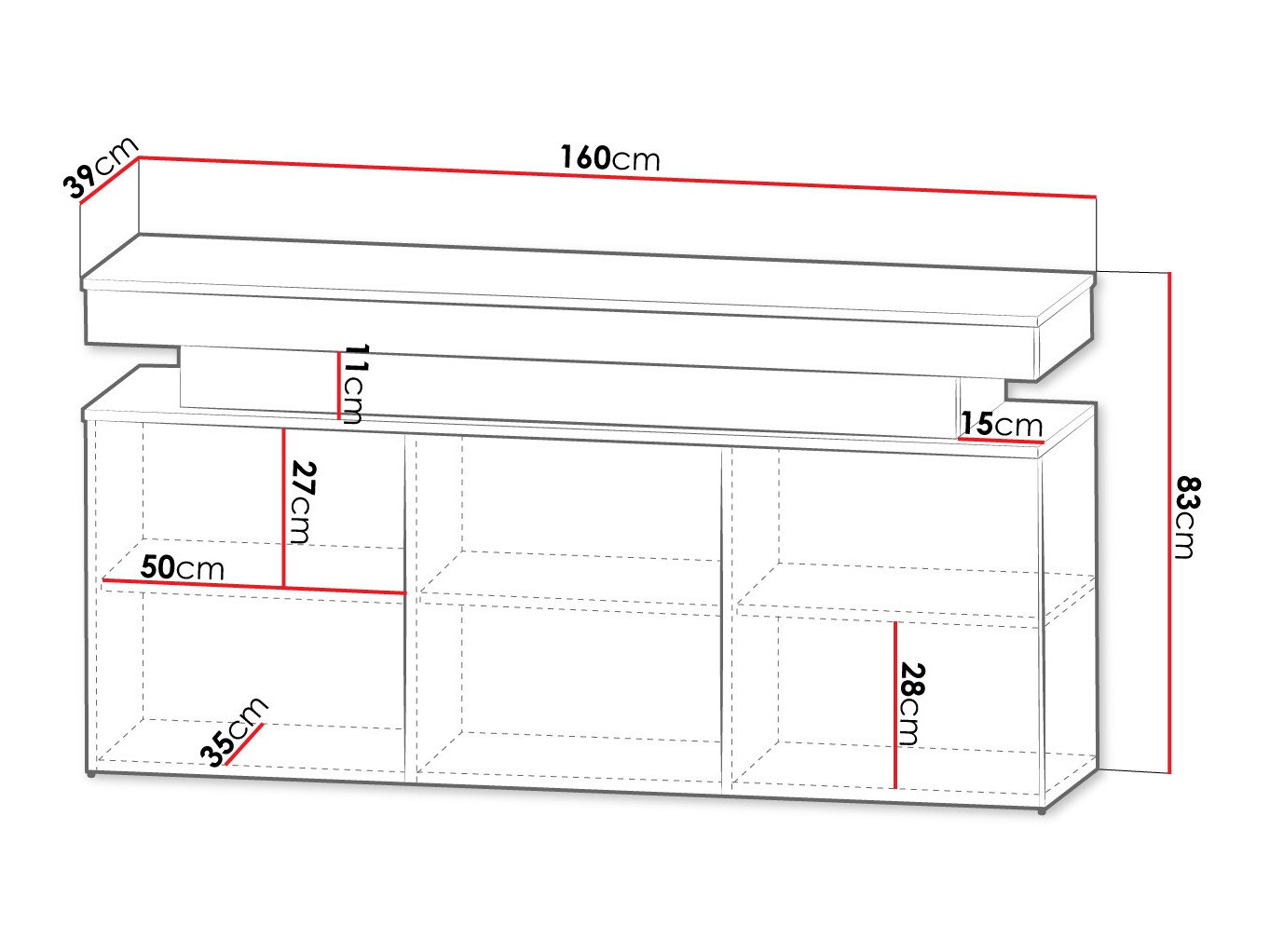 Aparador Monfero (Negro + Negro brillante)