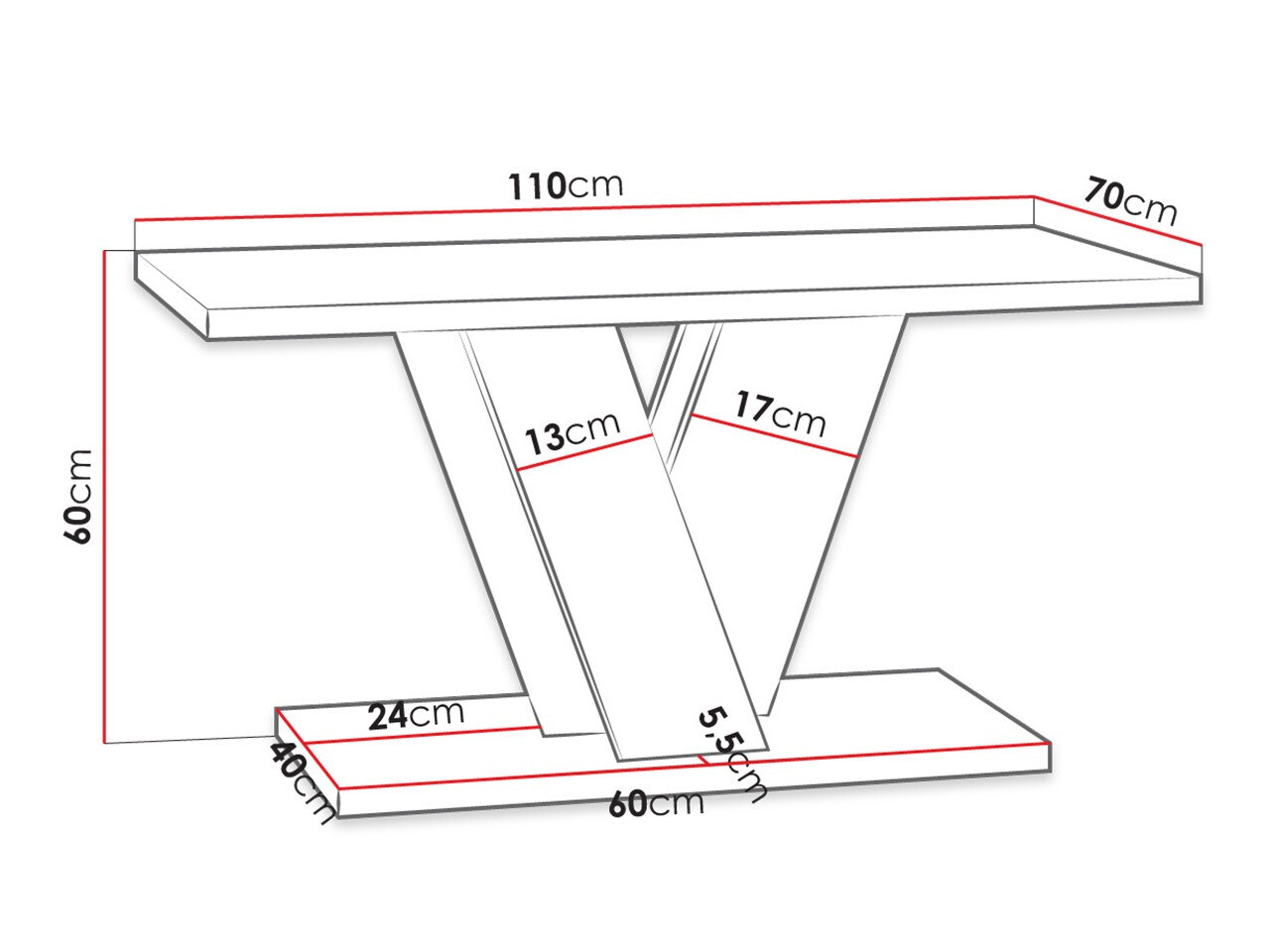 Mesa de centro Goodyear 128 (Roble Artisan + Negro)