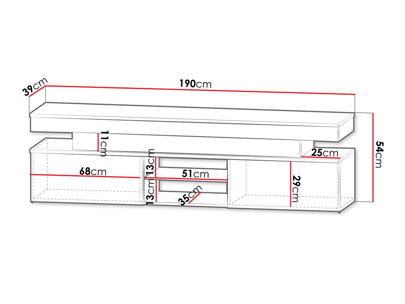 Mueble TV Monfero 103 (Negro + Negro brillante)