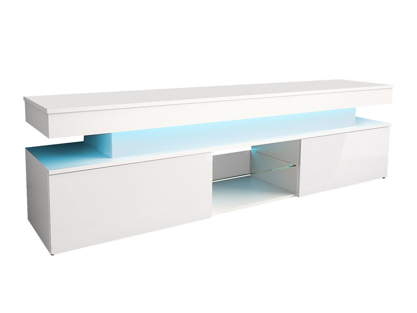 Mueble TV Monfero (Blanco + Blanco brillante)