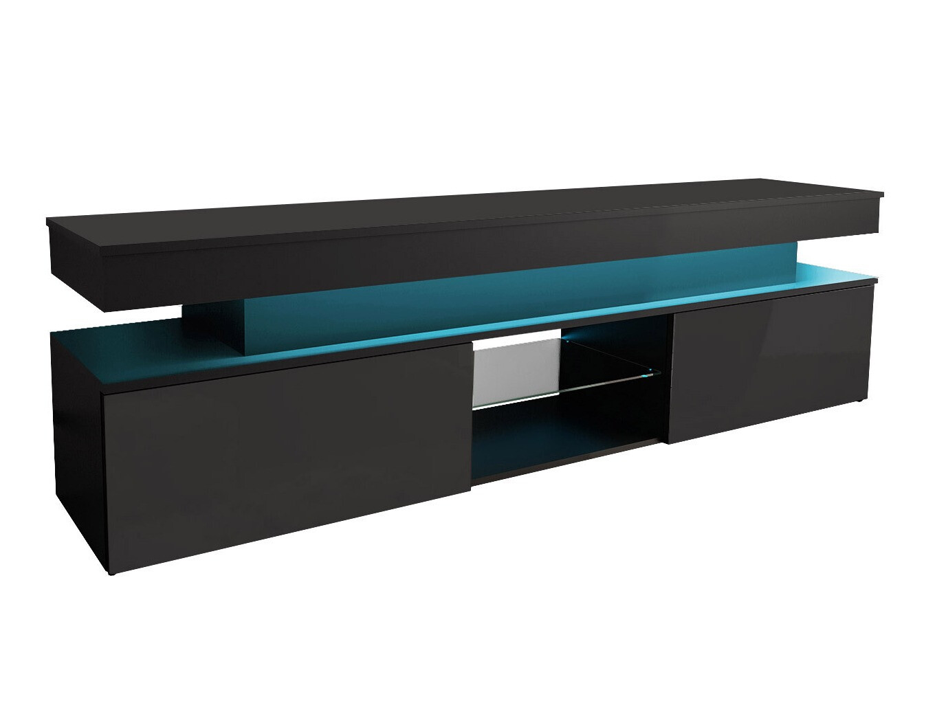 Mueble TV Monfero (Negro + Negro brillante)