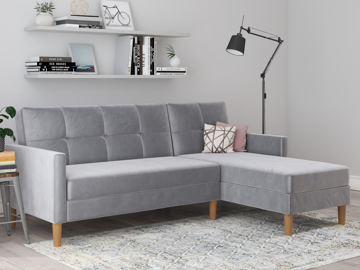 Sofá rinconero Denton 1179 (Gris claro)