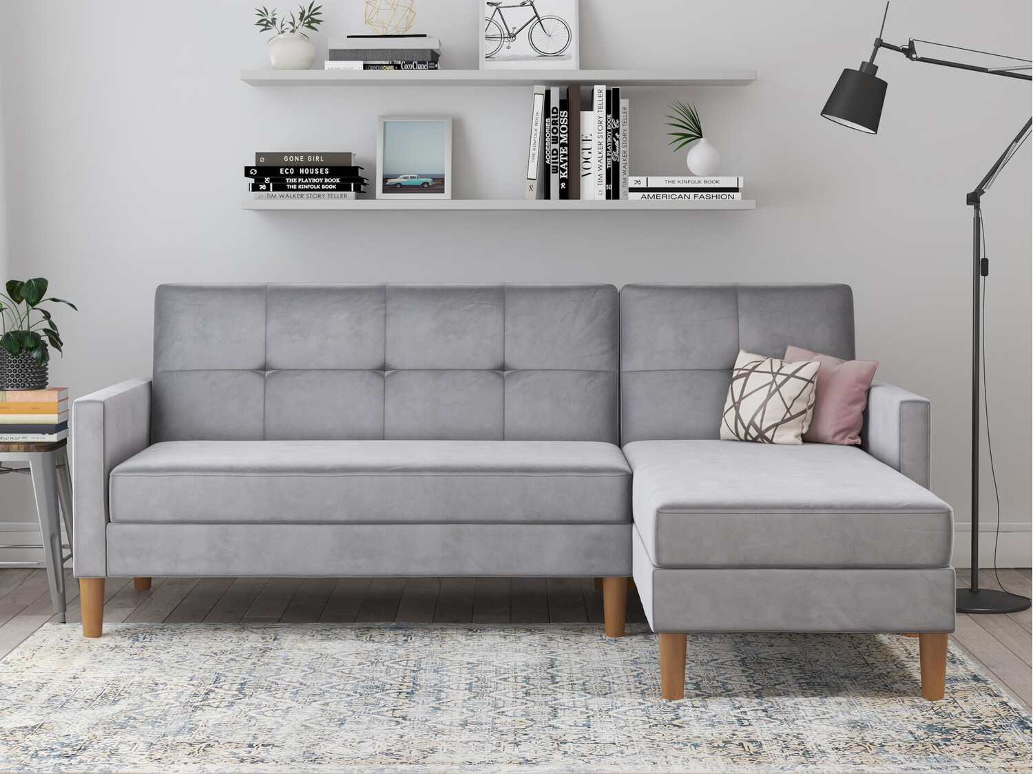 Sofá rinconero Denton 1179 (Gris claro)