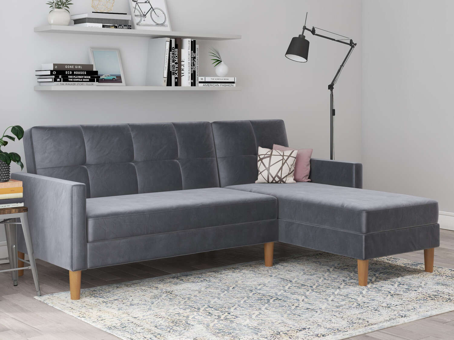 Sofá rinconero Denton 1179 (Gris oscuro)