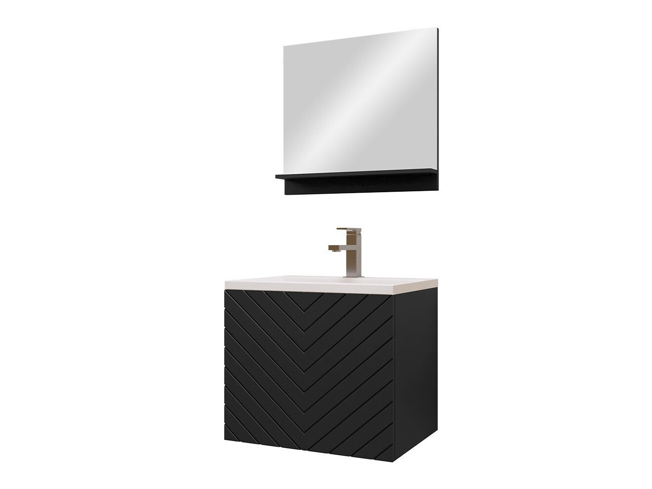 Conjunto de mueble de baño Comfivo Livciro 100 (Negro + Grafito)