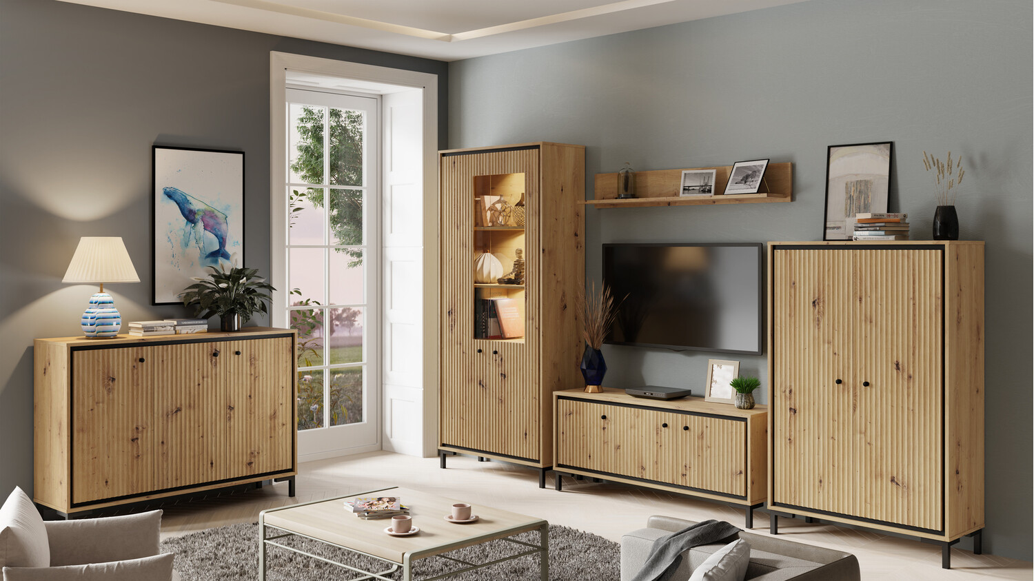 Mueble TV Reno J104 (Roble Artisan)