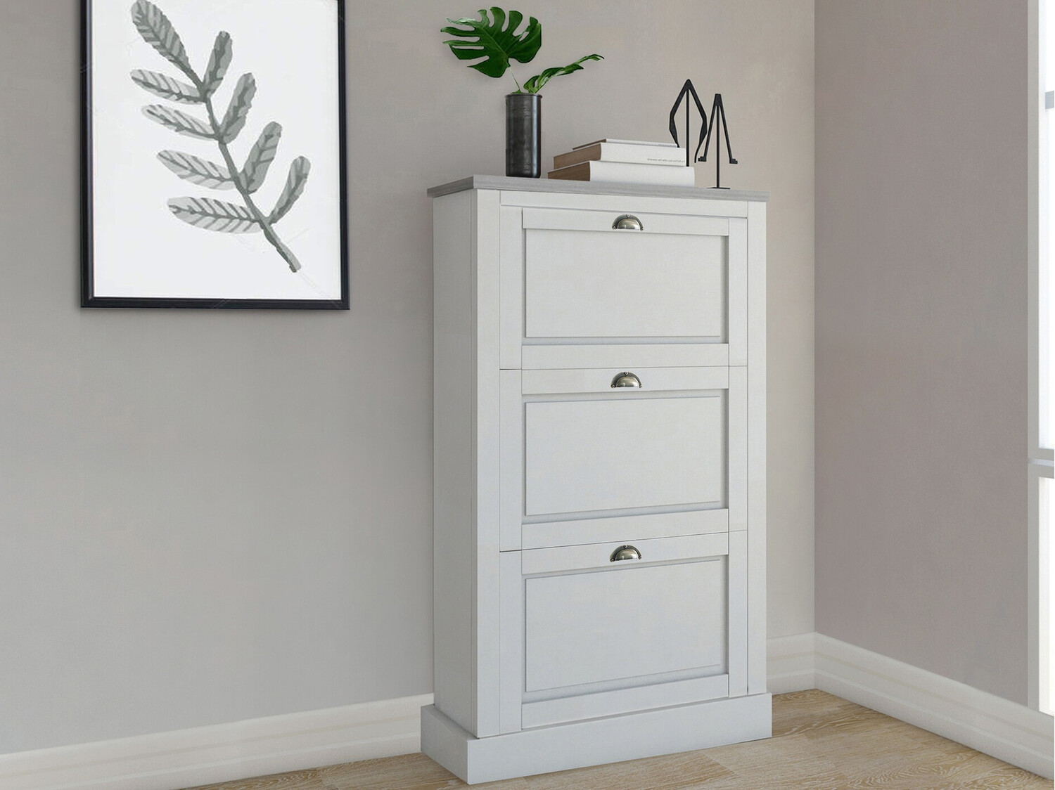 Zapatero Etviri 103 (Blanco + Gris)