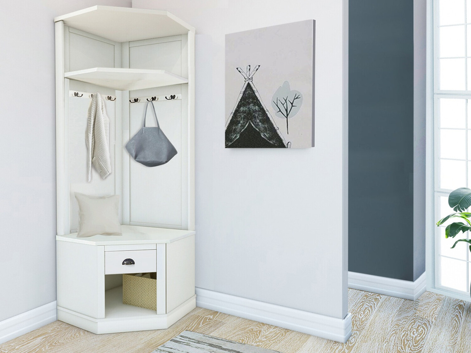 Conjunto para recibidor Etviri 108 (Blanco)