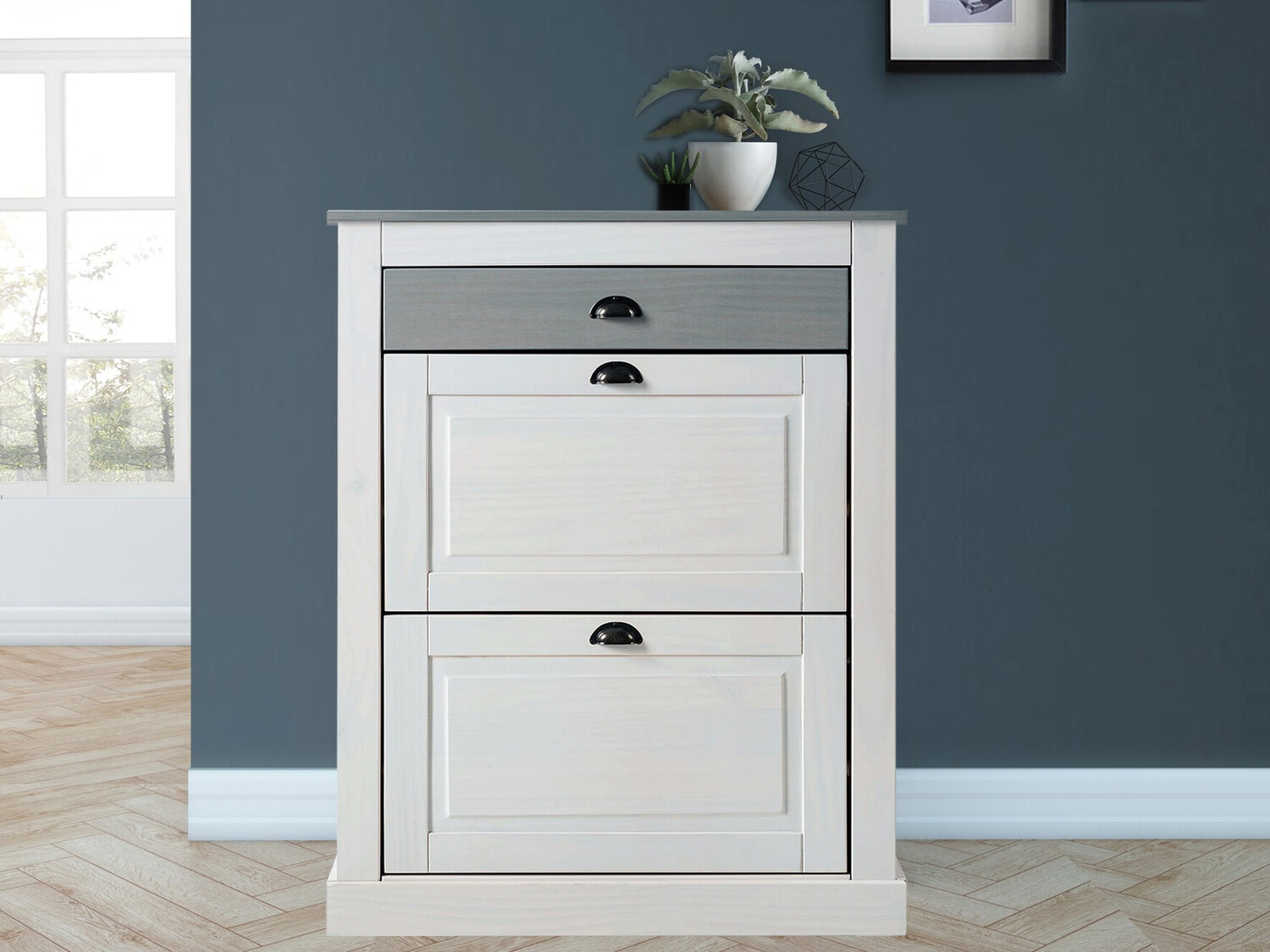 Zapatero Etviri 110 (Blanco + Gris)