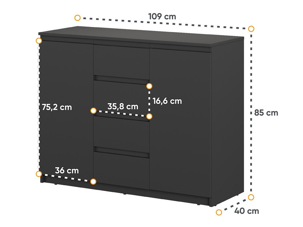 Cómoda Cirdelu 105 (Negro)
