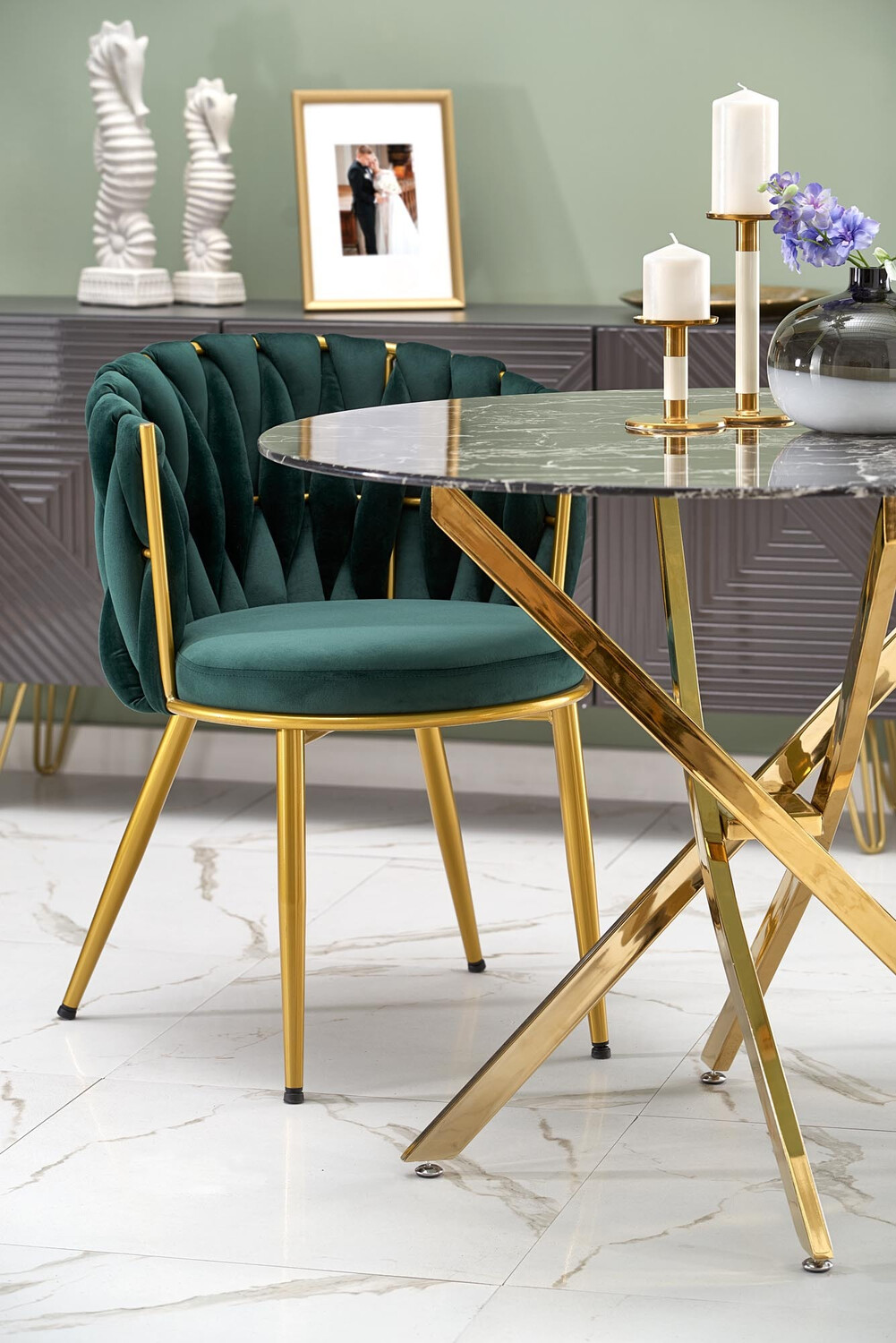 Silla Houston 1506 (Verde + Dorado)