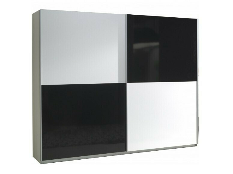 Armario Murrieta 170 (Negro brillante + Blanco brillante + Blanco)