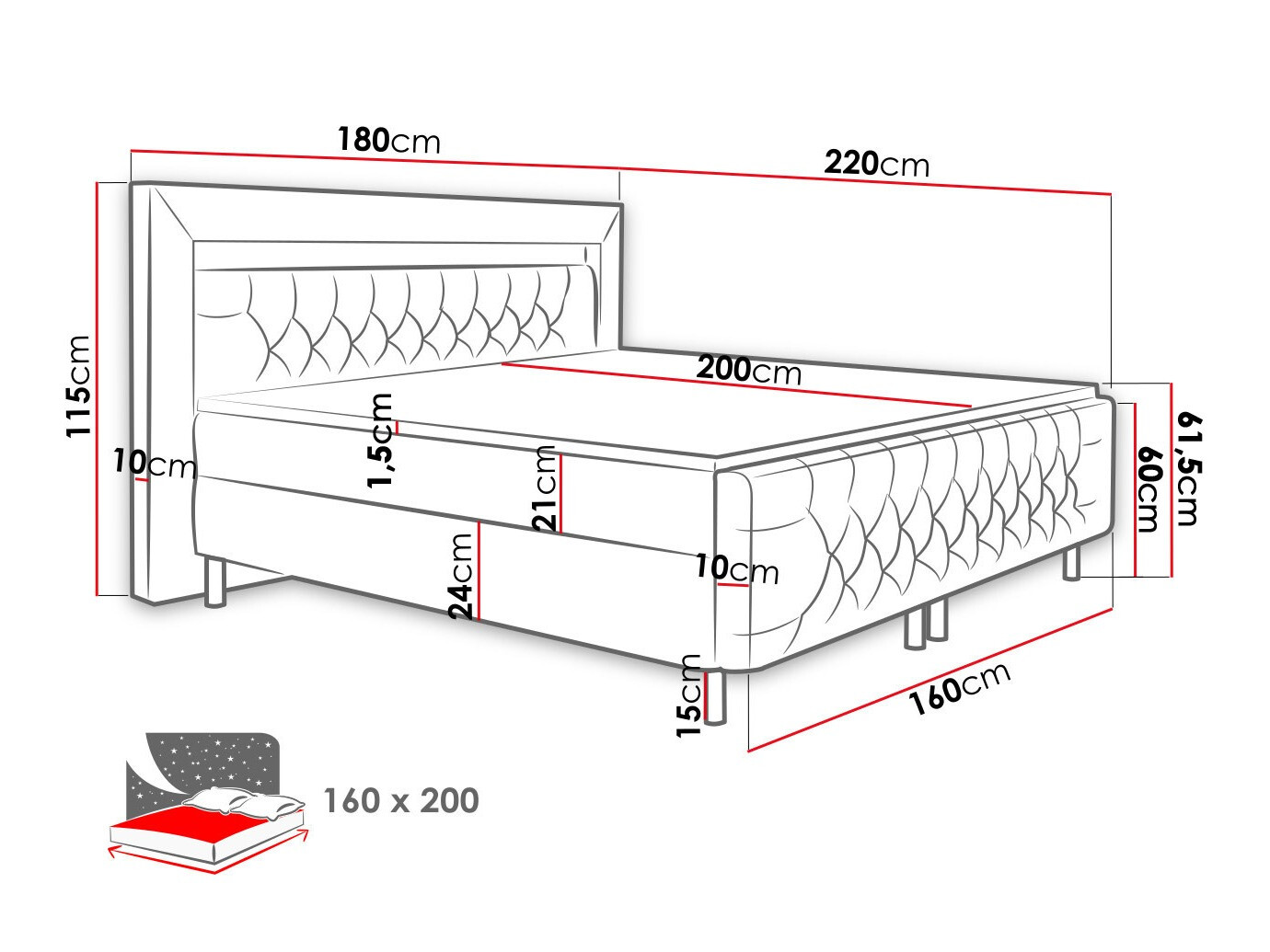 Cama continental Aura I