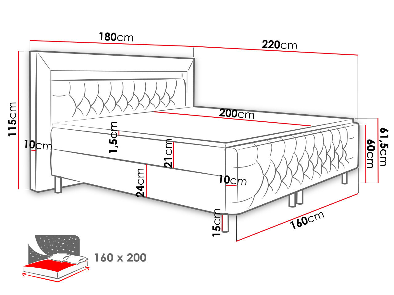 Cama continental Aura II