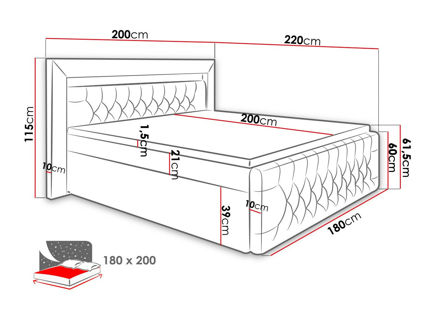 Cama continental Aura