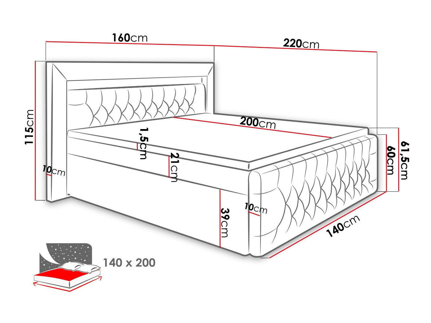 Cama continental Nashville 123