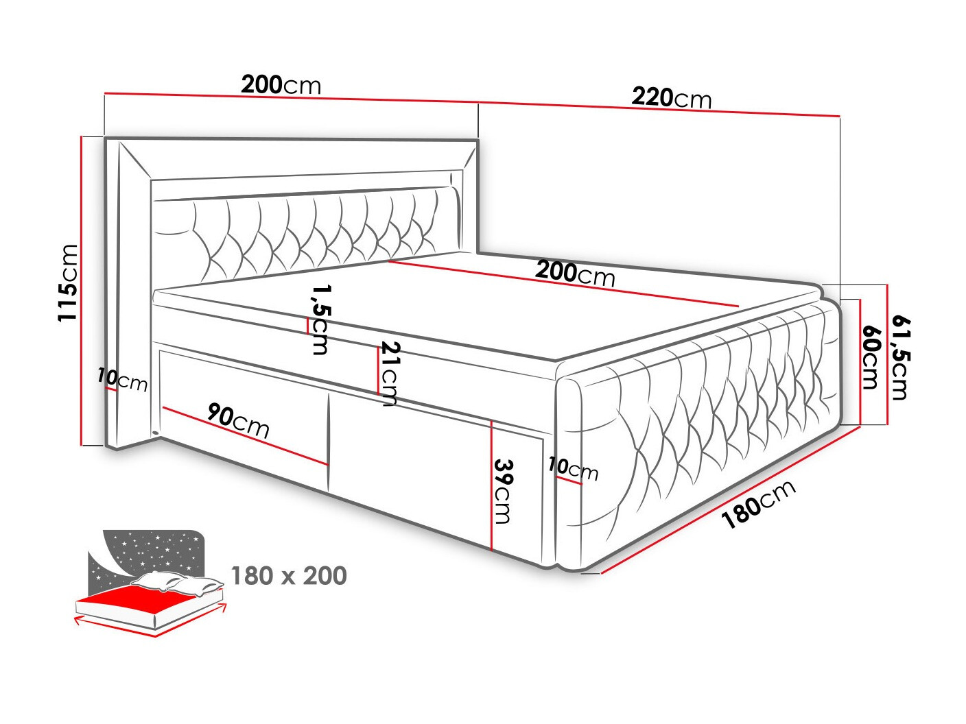 Cama continental Nashville 131