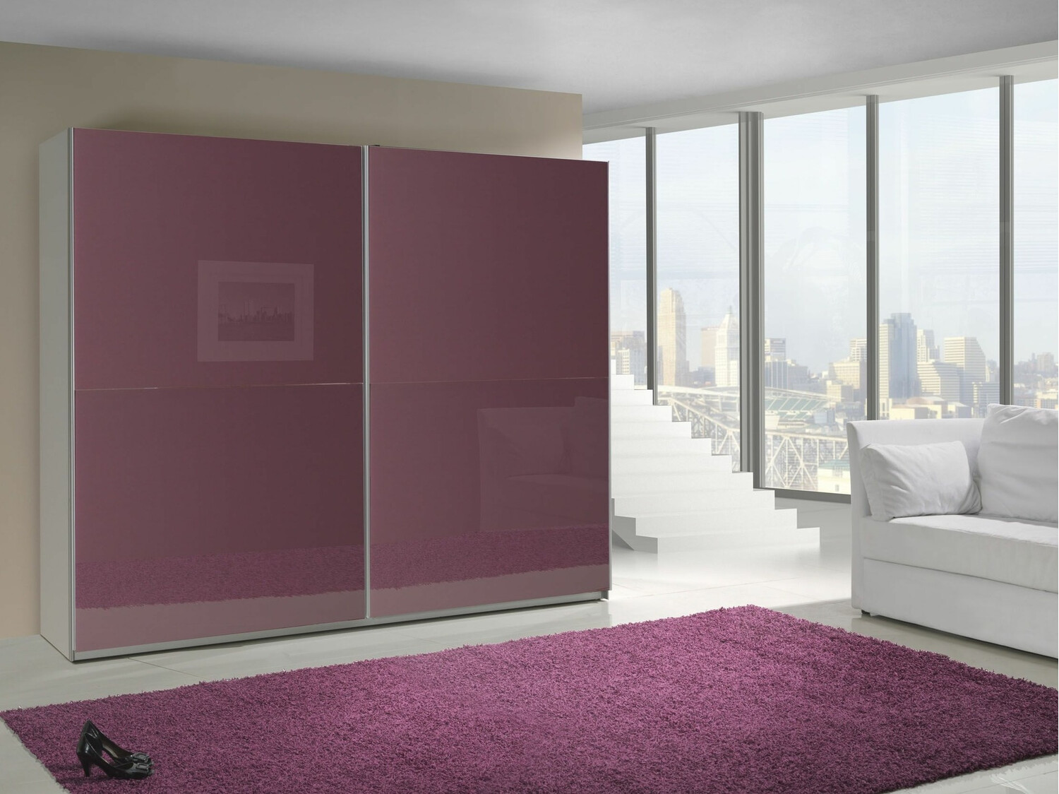 Armario Murrieta 168 (Morado brillante + Blanco)