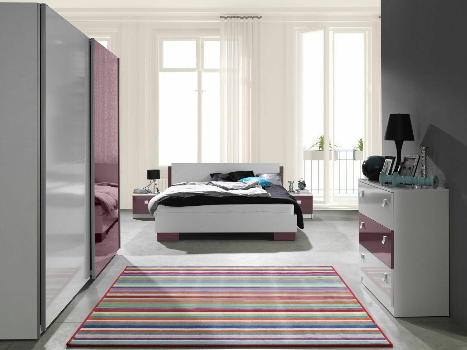 Cómoda Murrieta 109 (Blanco + Brillo Púrpura)