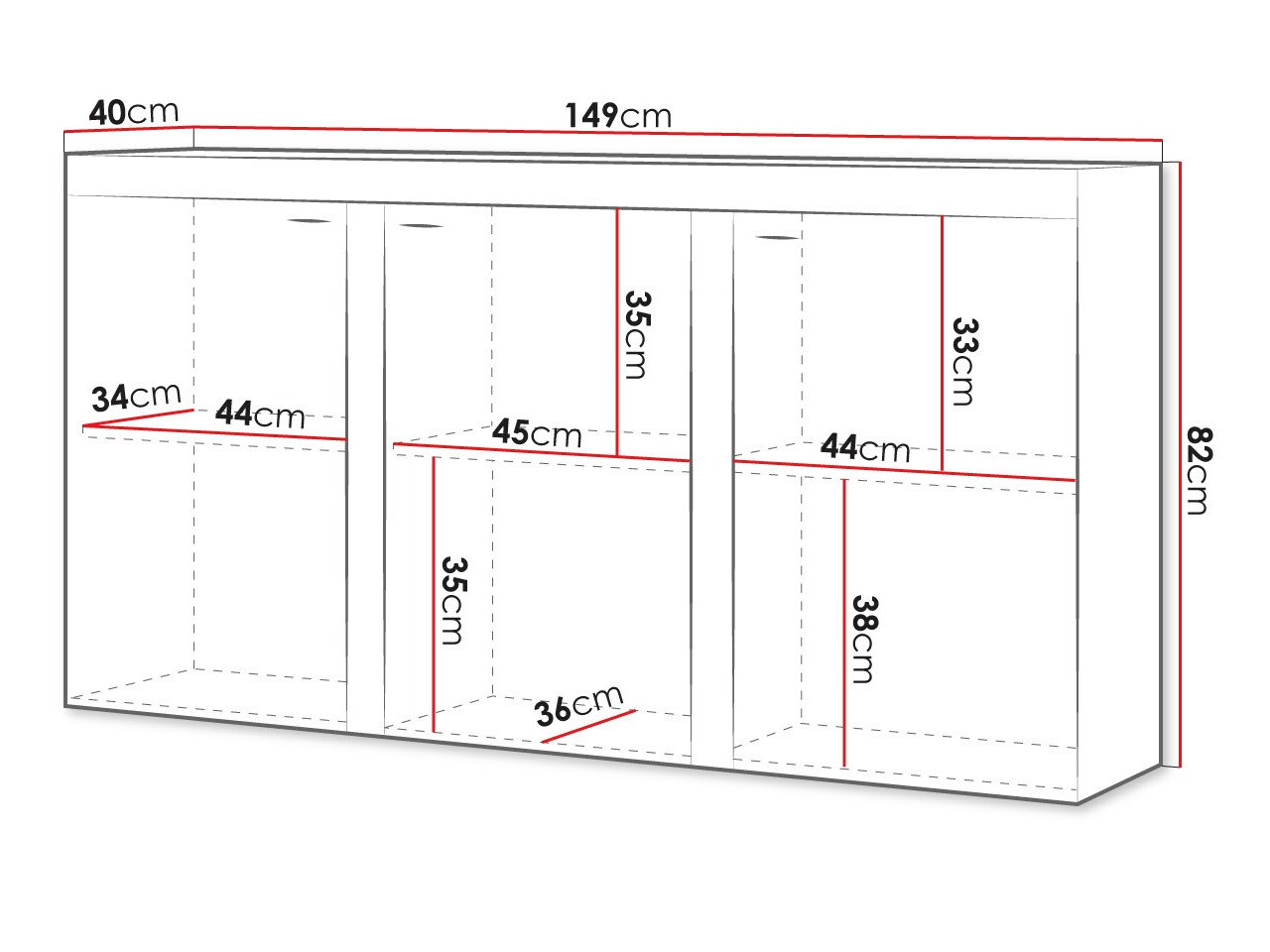 Aparador Tucson 121 (Blanco + Hormigón)