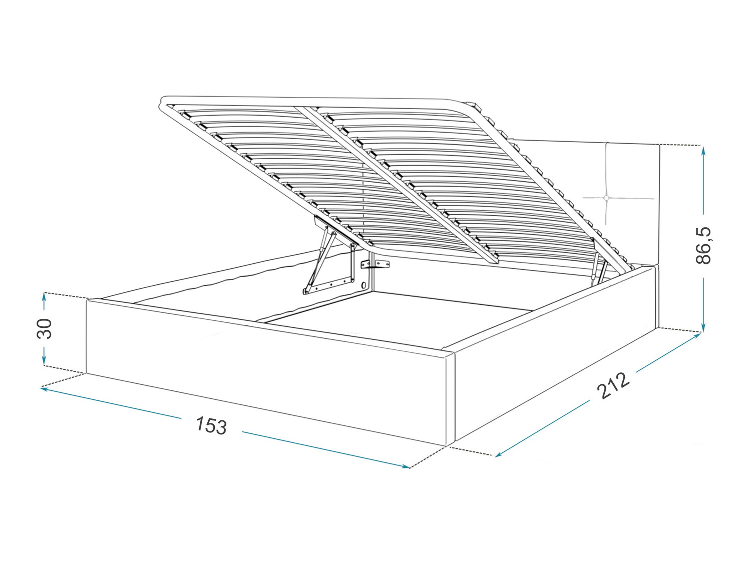 Cama Fairfield 106 (Antracita)
