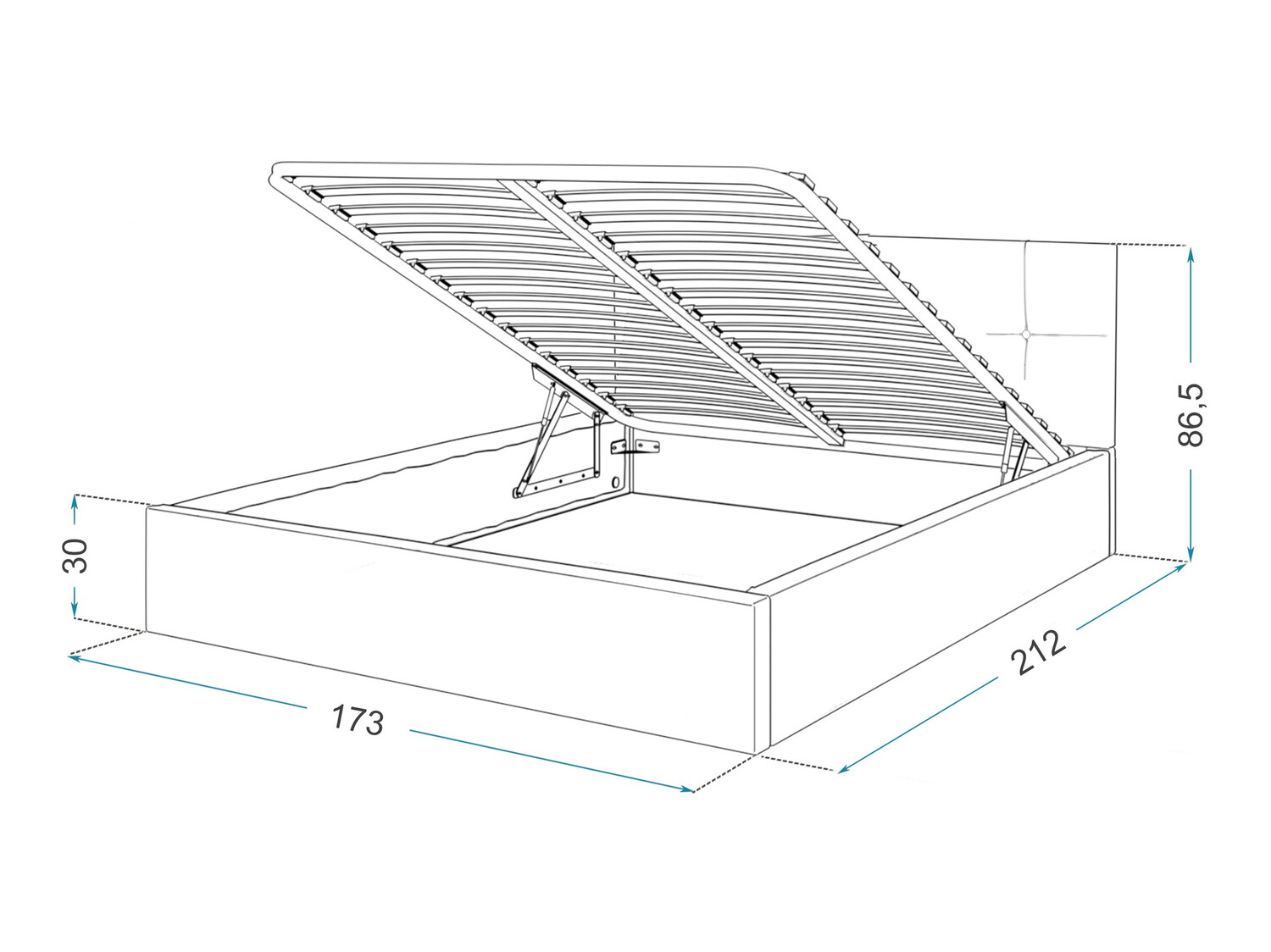 Cama Fairfield 106 (Negro)