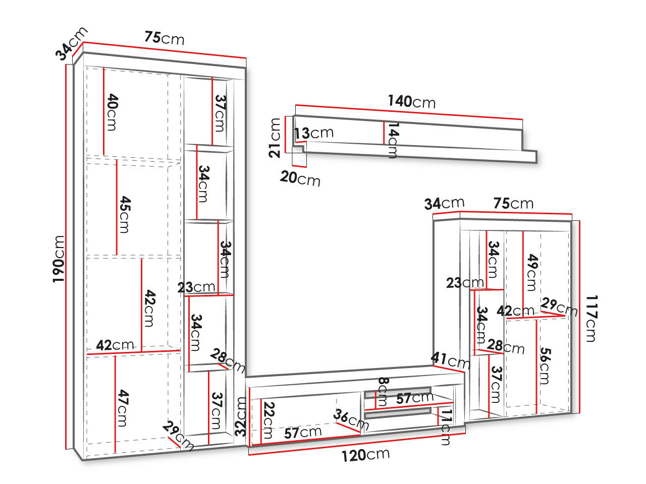 Conjunto de salón Tucson 103 (Blanco)