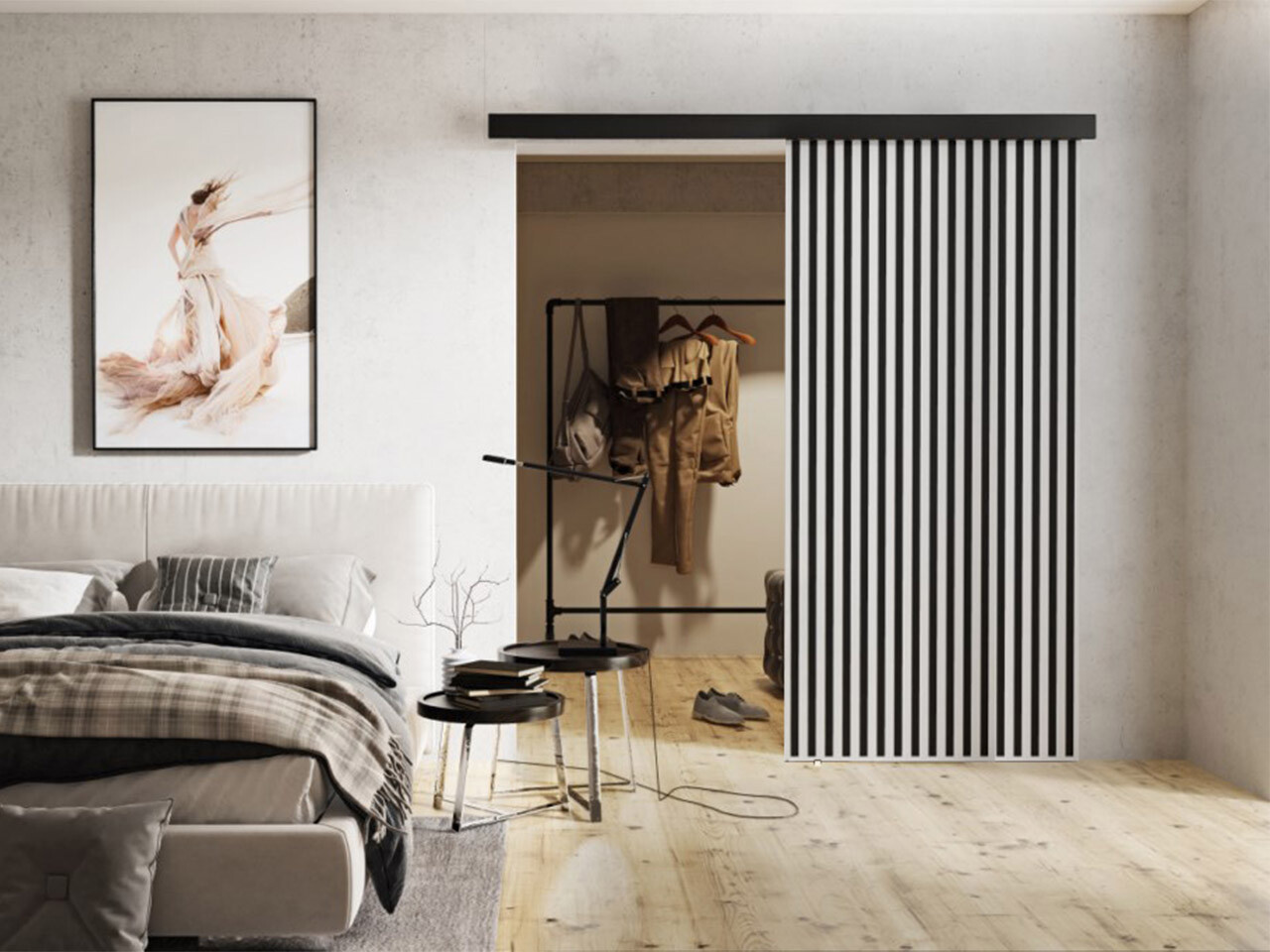 Puerta corredera Dover 203 (Blanco + Negro)