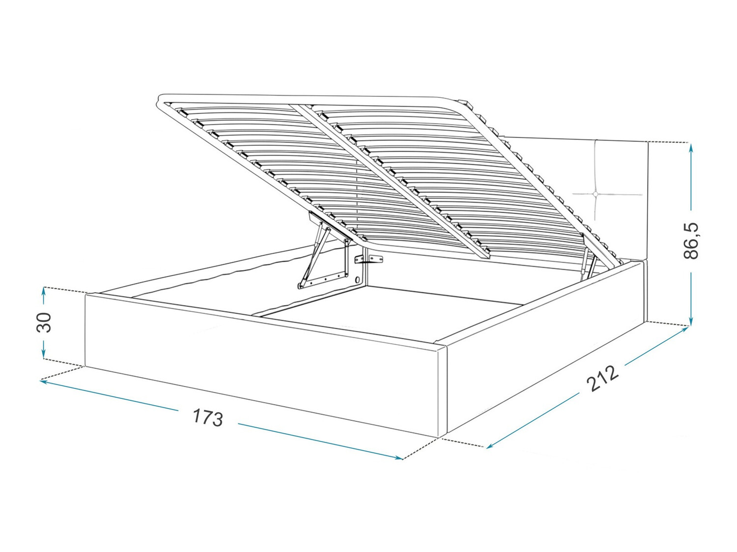 Cama Fairfield 107 (Gris)