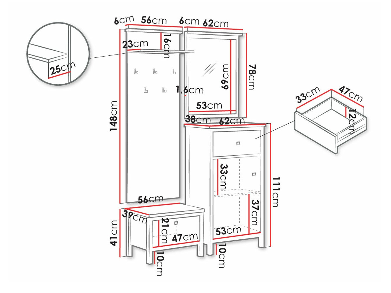 Conjunto de recibidor Bryan A100