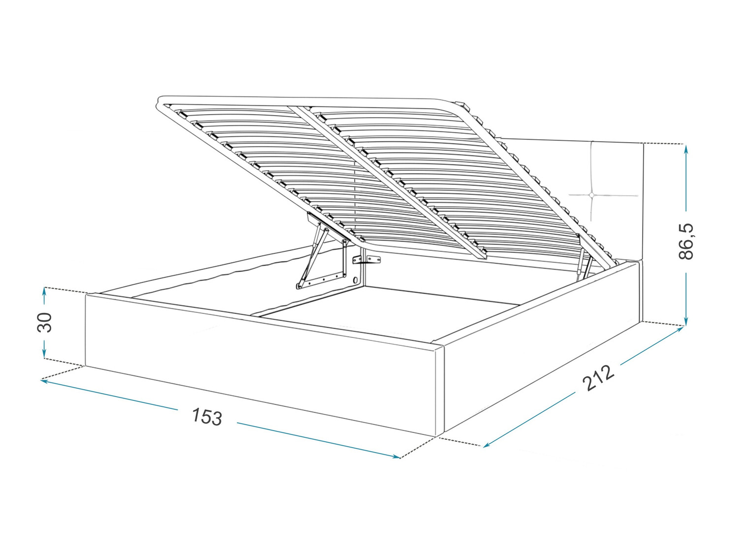 Cama Fairfield 107 (Grafito)