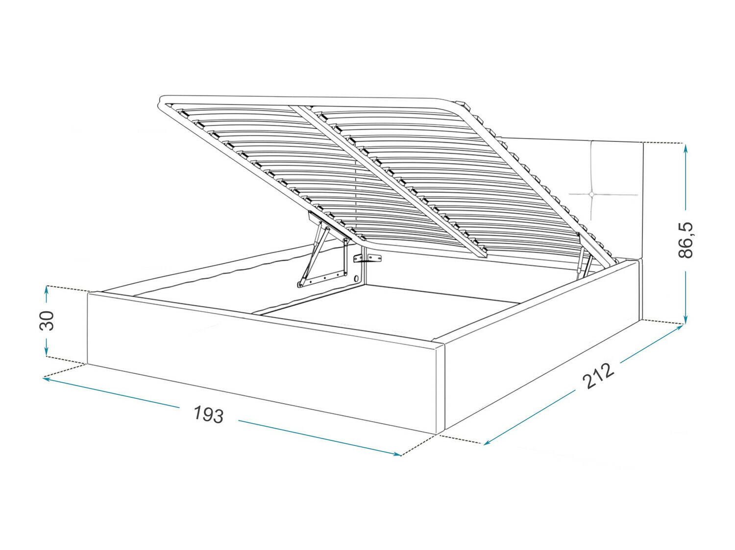 Cama Fairfield 107 (Grafito)