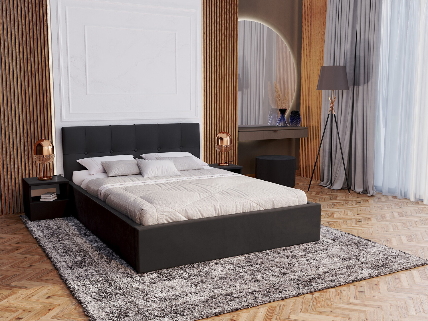 Cama Fairfield 107 (Negro)