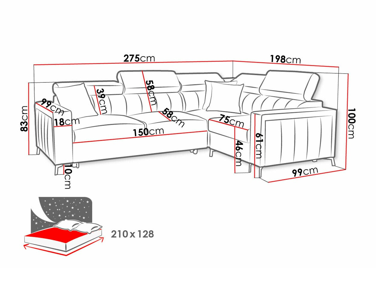 Sofá rinconero Sarasota 149 (Mono 234 + Botanical 36)