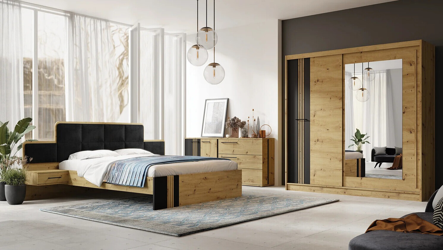 Cama Reno K110 Con mesitas de noche