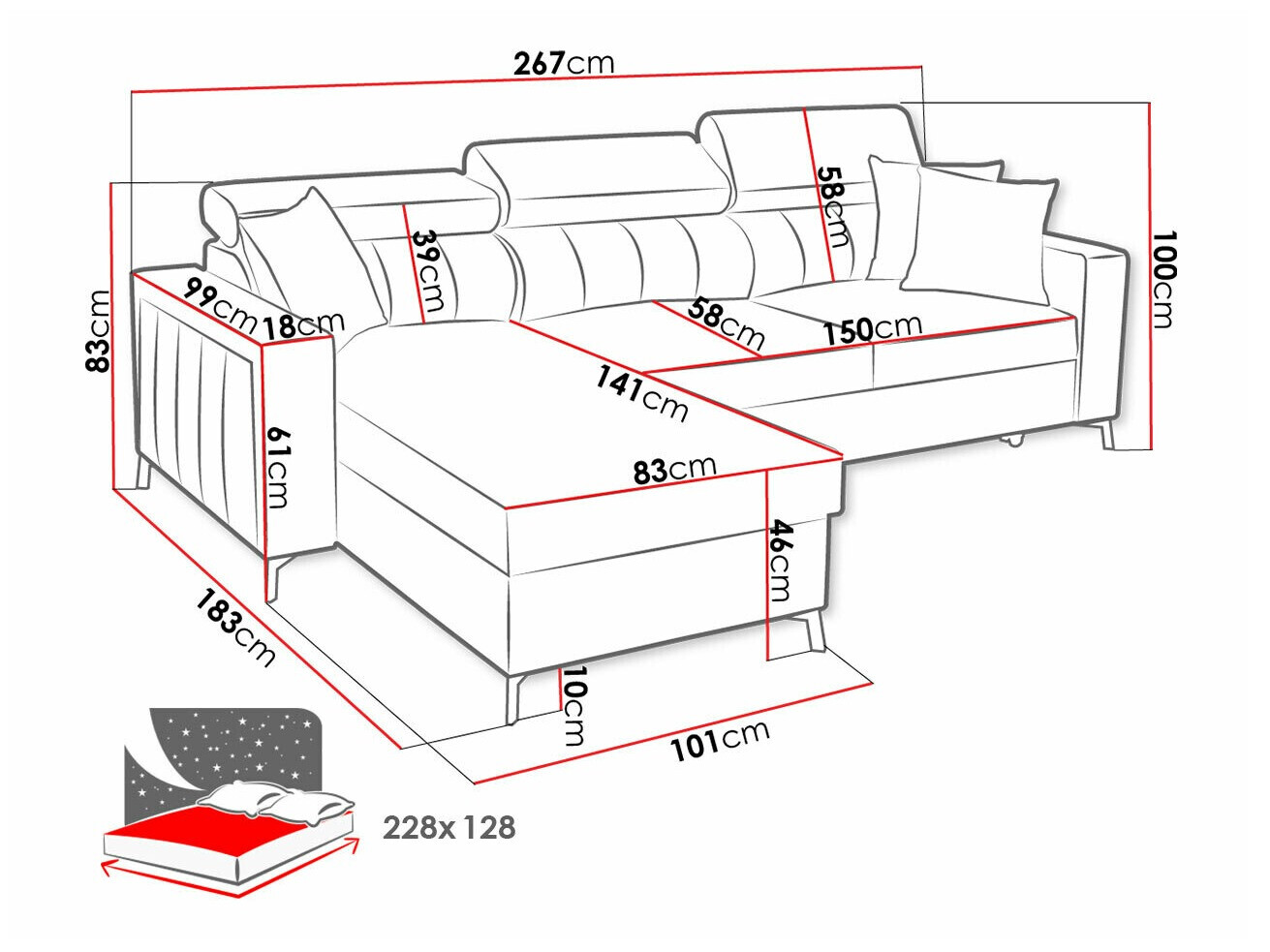 Sofá rinconero Sarasota 150 (Mono 242 + Botanical 36)