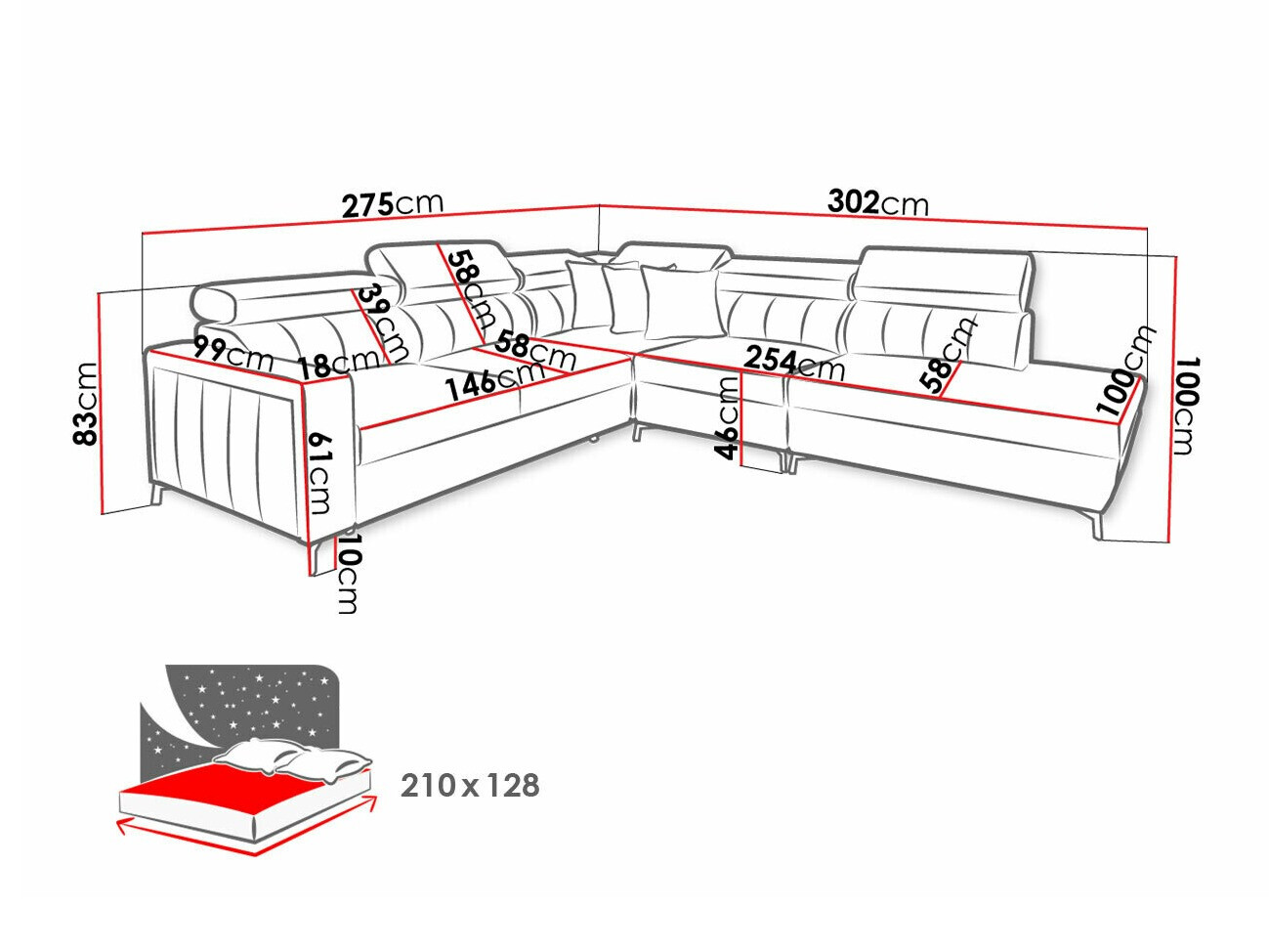 Sofá rinconero Sarasota 156 (Mono 242 + Botanical 36)