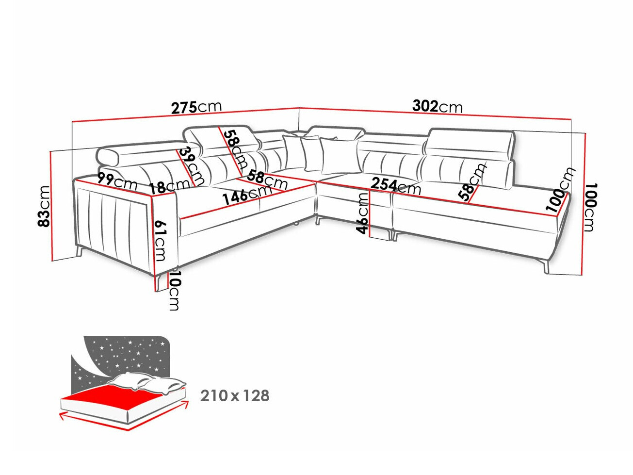 Sofá rinconero Sarasota 156 (Mono 244 + Botanical 36)