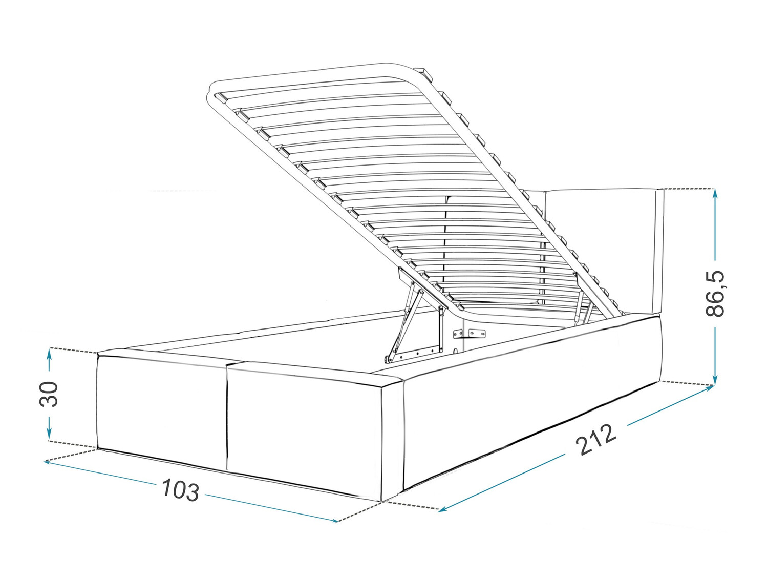 Cama Fairfield 109 (Turquesa)