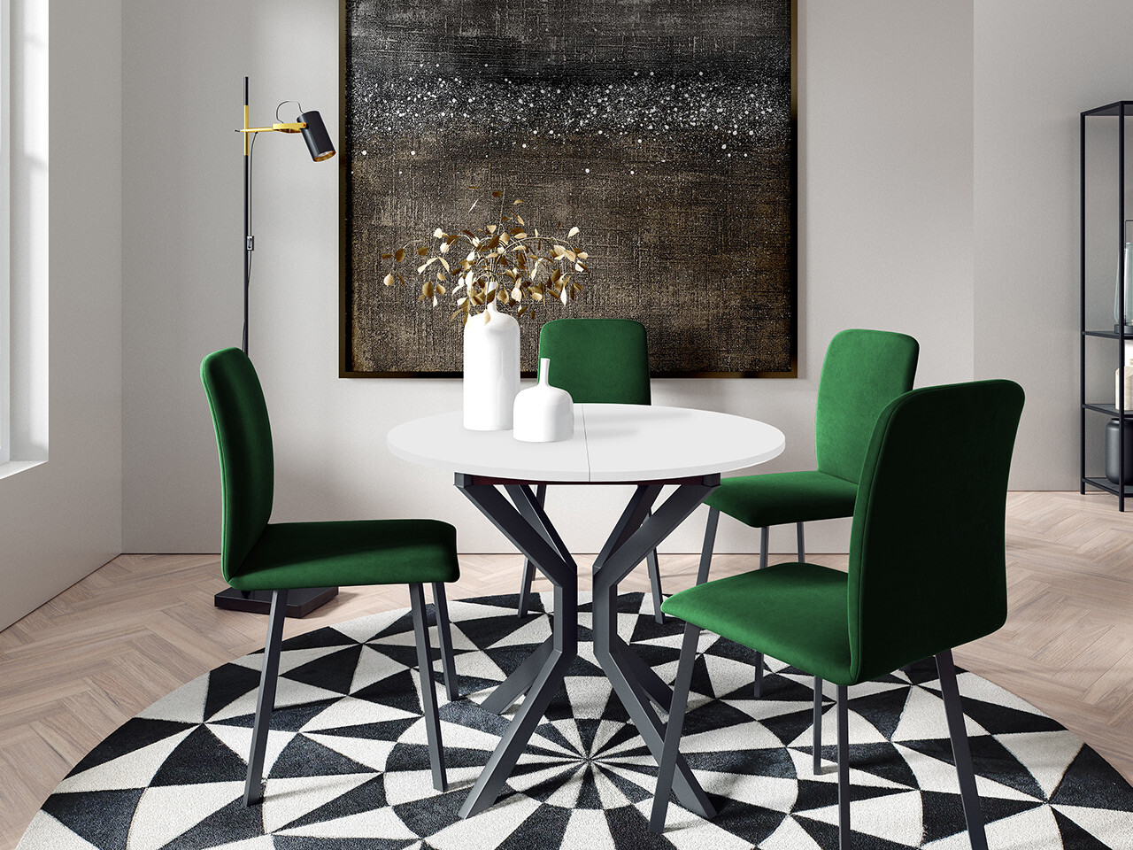 Mesa Edmond 111 (Blanco + Negro)