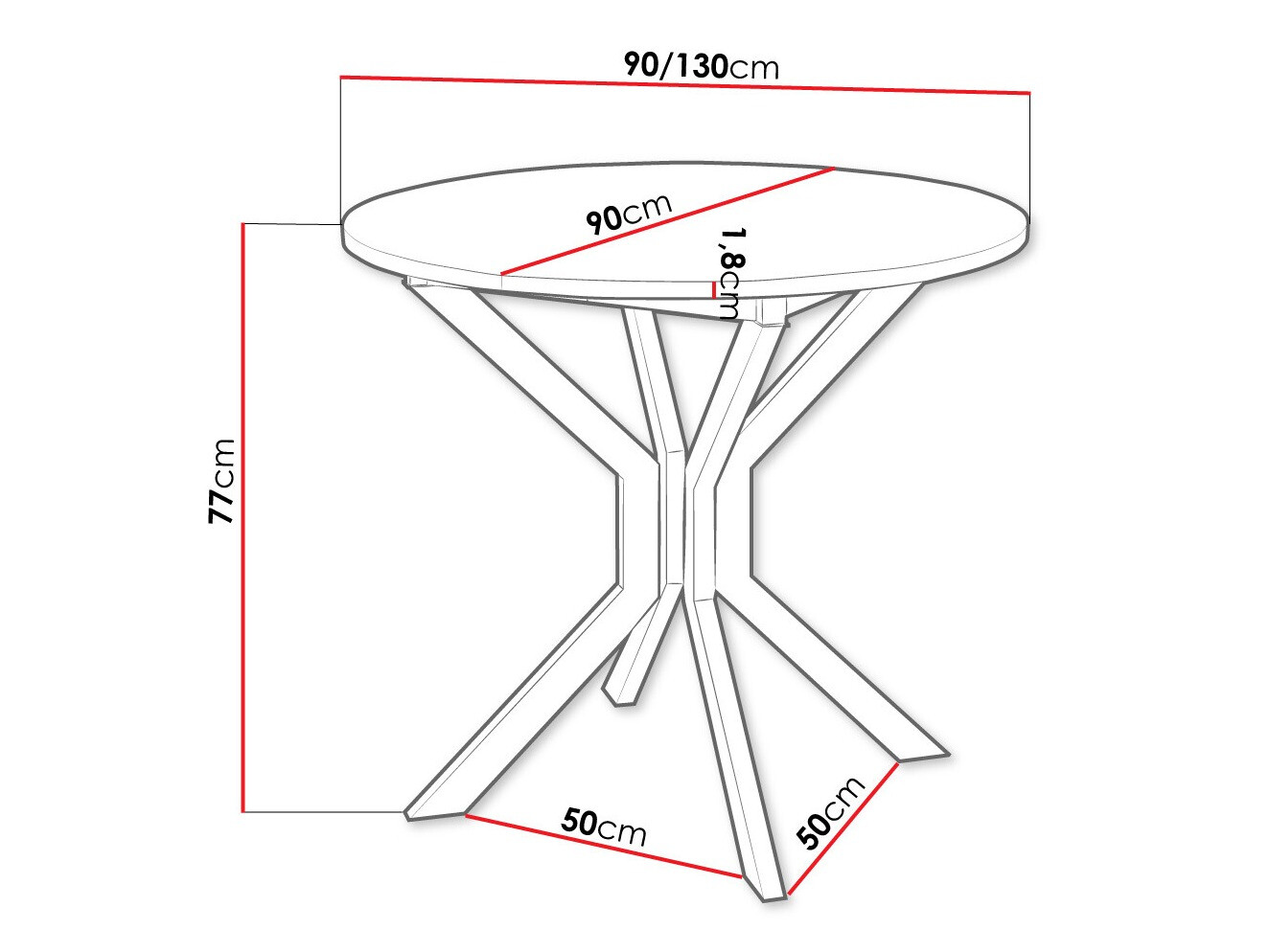Mesa Edmond 111 (Blanco + Negro)