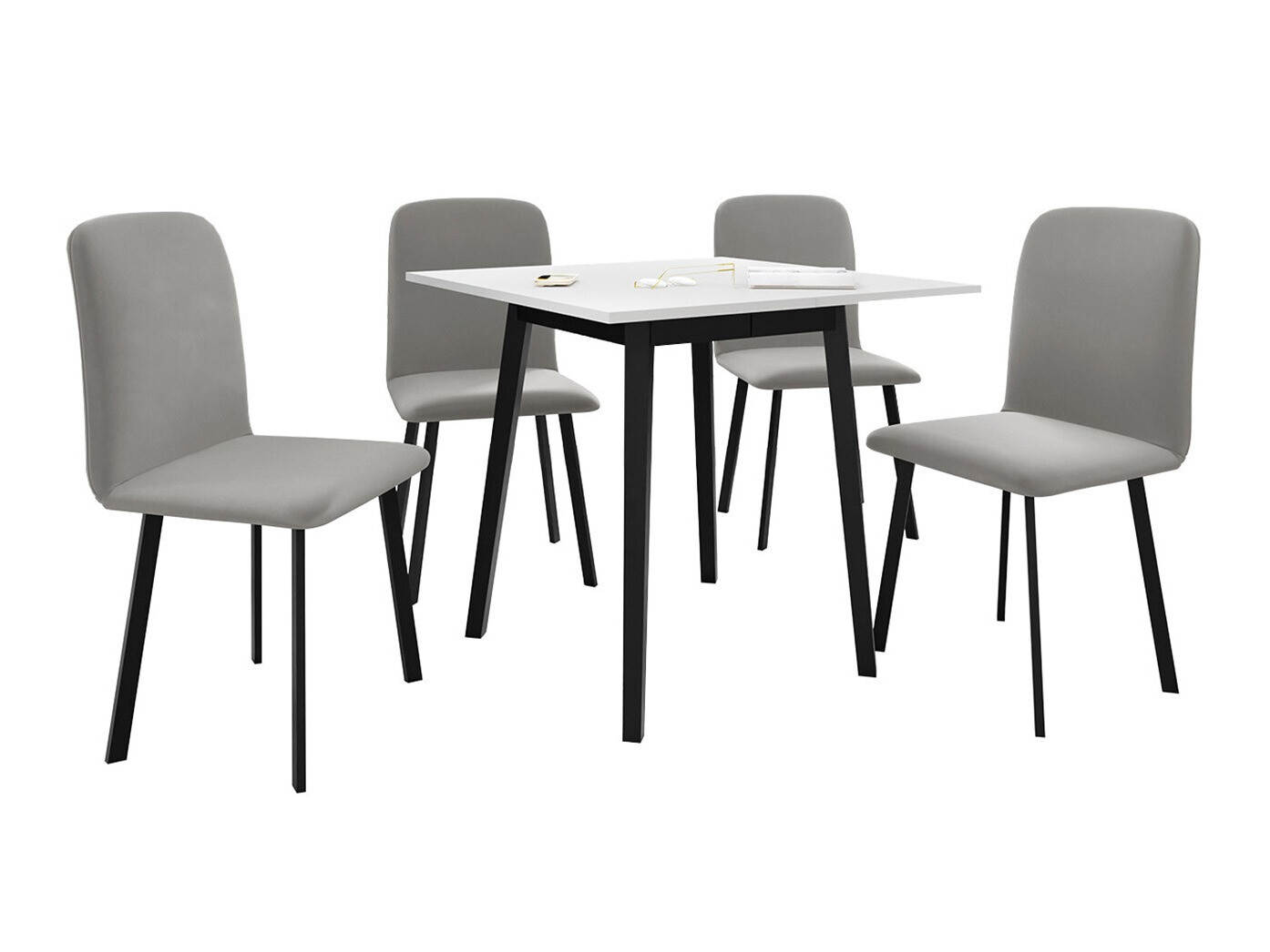 Conjunto de comedor Edmond 116 (Blanco + Negro)