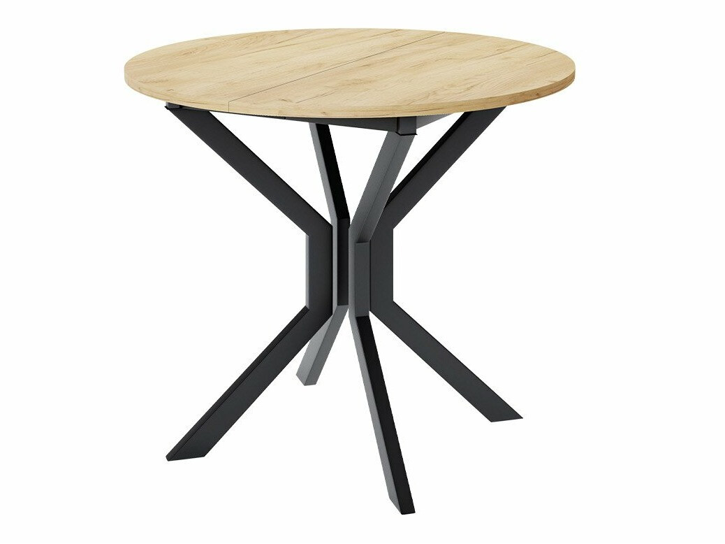 Conjunto de comedor Edmond 118 (Roble dorado artesanal + Negro)