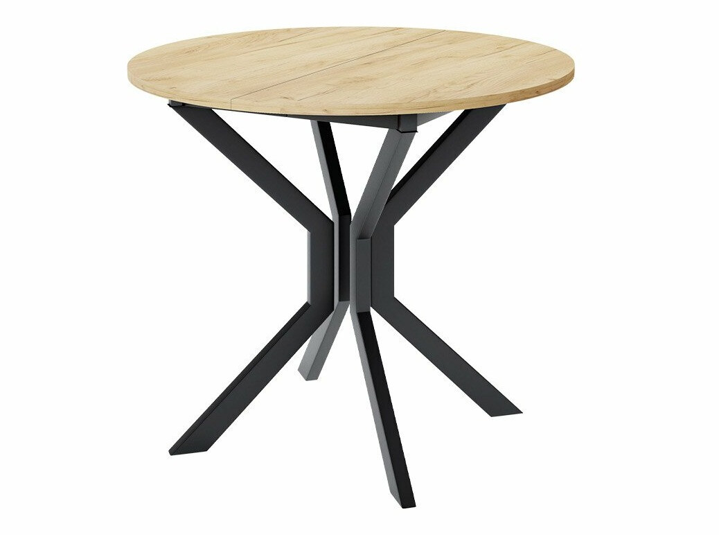 Conjunto de comedor Edmond 118 (Roble dorado artesanal + Negro)